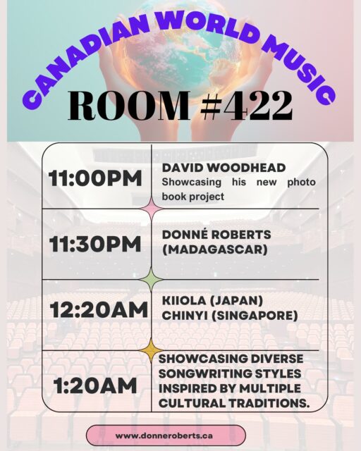 We're thrilled to present the Canadian World Music Private Showcases tonight at the Folk Music Ontario Conference @folk_canada , presented by Donné Roberts @donne_roberts !
I will be performing this talented singer-songwriter from Singapore, Chinyi C @chinyicmusic at 12:20 AM.
We’re showcasing our storytelling songs as Asian female artists.
Folk Music Ontario Conference Private Showcase
Sat, Oct 18 11:00 PM - 2:00 AM
Canadian World Music (Room 422)
Presented by Donné Roberts @donne_roberts
11:00 PM David Woodhead @davidcharleswoodhead
11:30 PM Donné Roberts (Madagascar) @donne_roberts
12:20 AM Kiiola @helloimkiiola (Japan), Chinyi C @chinyicmusic (Singapore)
1:20 AM Showcasing diverse songwriting styles
#FMO2025 #WorldMusic #canadianmusic #asianfemalesingers #singersongwriter #folksongs #folkmusicontario